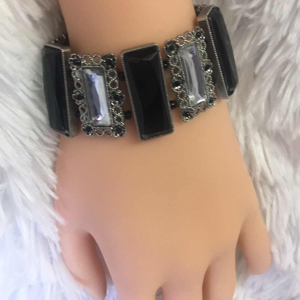 Romantic Rectangle Rhinestone Bracelet - image 7